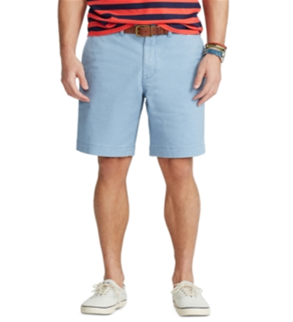 Shorts chino elástico frontal liso masculino Polo Ralph Lauren, azul, tamanho 38