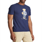 Camiseta Polo Ralph Lauren Masculina Slim Fit Personalizada Polo Bear Azul Tamanho P