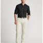 Camisa Oxford Polo Ralph Lauren Masculina Grande e Alta, Corte Clássico, Tingida à Mão, Manga Longa, Preta, Tamanho Grande