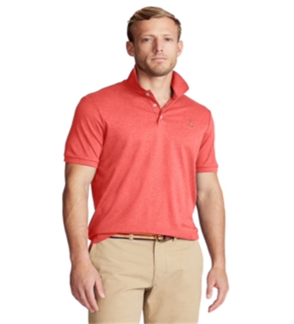 Polo Ralph Lauren Masculino Classic Fit Algodão Macio Vermelho Tamanho Grande
