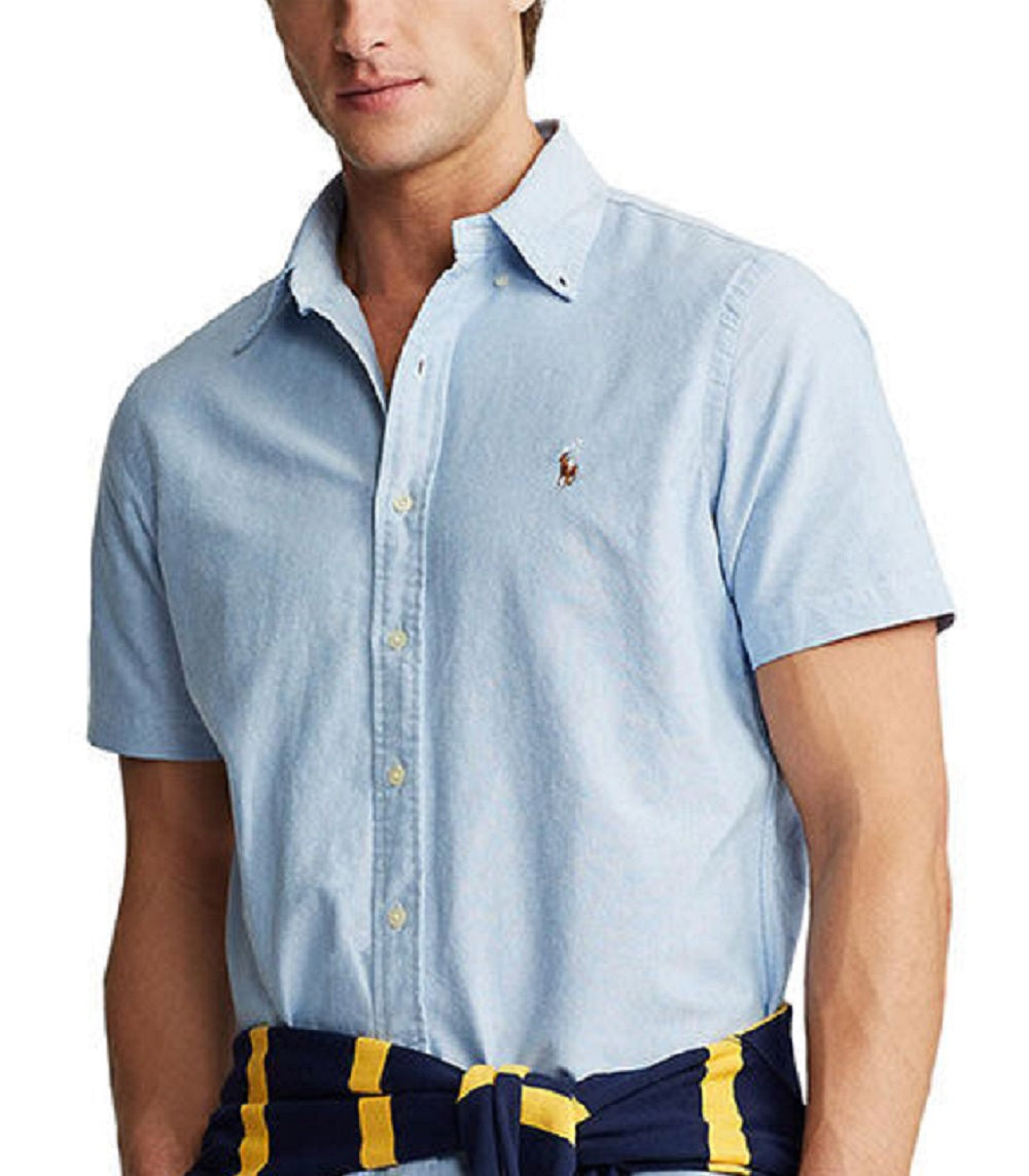 Camisa Oxford Masculina Polo Ralph Lauren Classic Fit Azul Tamanho Médio