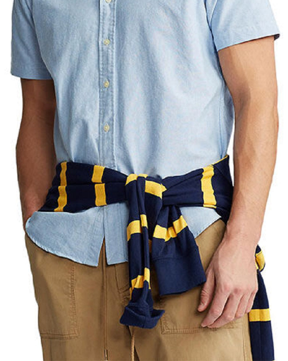 Camisa Oxford Masculina Polo Ralph Lauren Classic Fit Azul Tamanho Médio