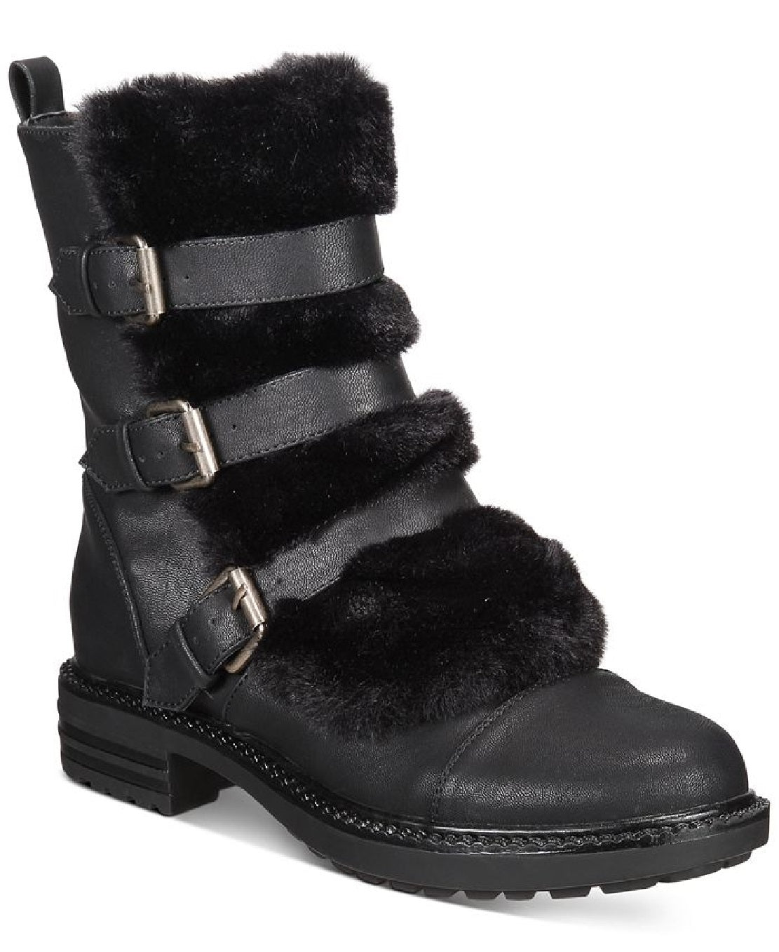 Botas Dolce Vita Neft Moto Femininas Vegan Fivela Moto Pretas Tamanho 6,5 M