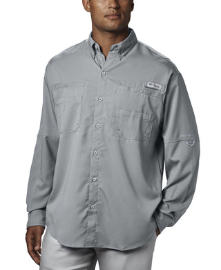 Camisa Columbia Masculina PFG Tamiami II Manga Longa Cinza Tamanho XG