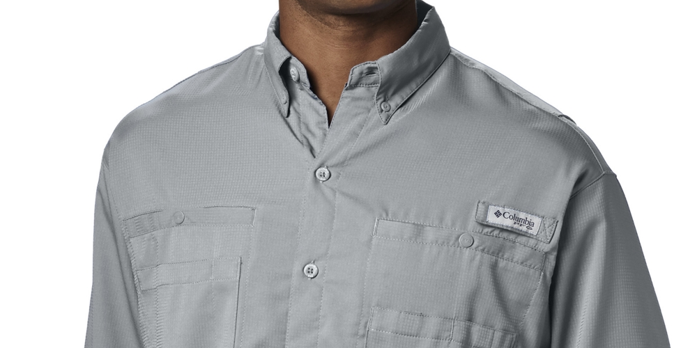 Camisa Columbia Masculina PFG Tamiami II Manga Longa Cinza Tamanho XG