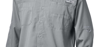 Camisa Columbia Masculina PFG Tamiami II Manga Longa Cinza Tamanho XG
