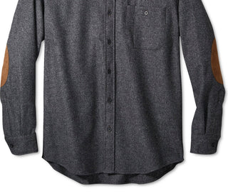 Camisa Pendleton Trail Masculina com Cotoveleiras em Camurça Sintética, Preta, Tamanho Grande