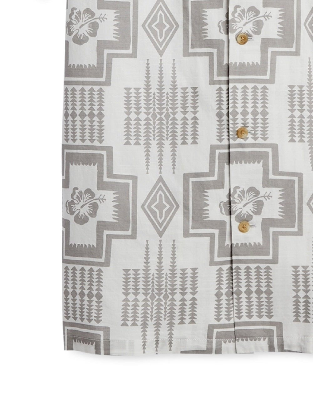 Camisa Aloha de manga curta masculina Pendleton, cinza, tamanho médio