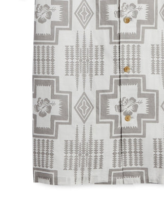 Camisa Aloha de manga curta masculina Pendleton, cinza, tamanho médio