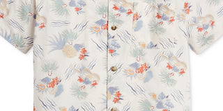 Camisa Aloha de manga curta masculina Pendleton, branca, tamanho P