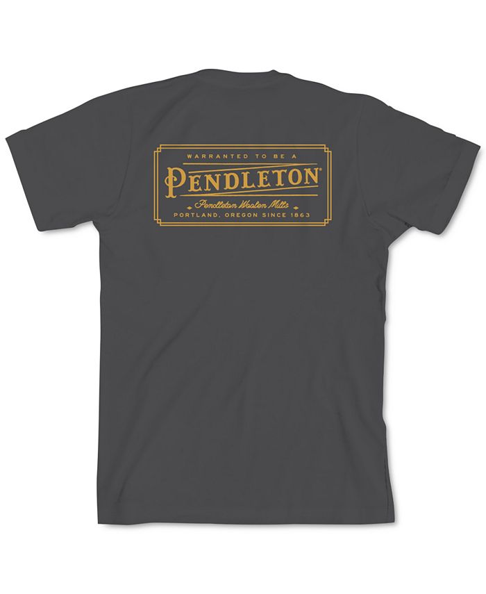 Camiseta masculina Pendleton com estampa retrô e logo, cinza, tamanho pequeno
