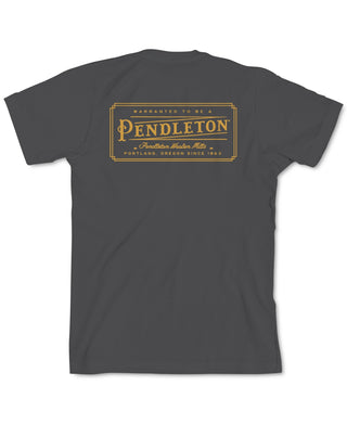 Camiseta masculina Pendleton com estampa retrô e logo, cinza, tamanho pequeno