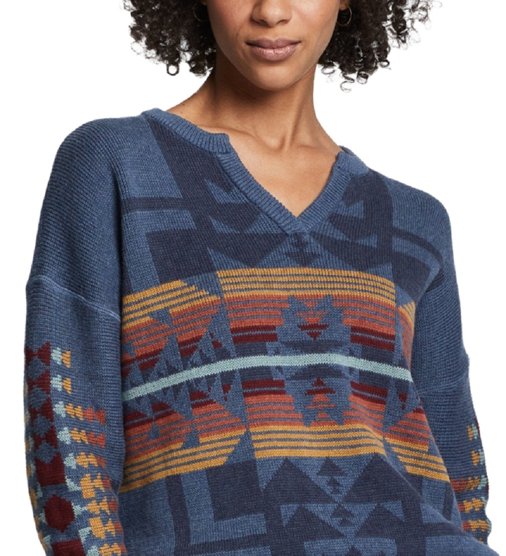 Pendleton Suéter Feminino CottON Graphic Azul Tamanho Grande