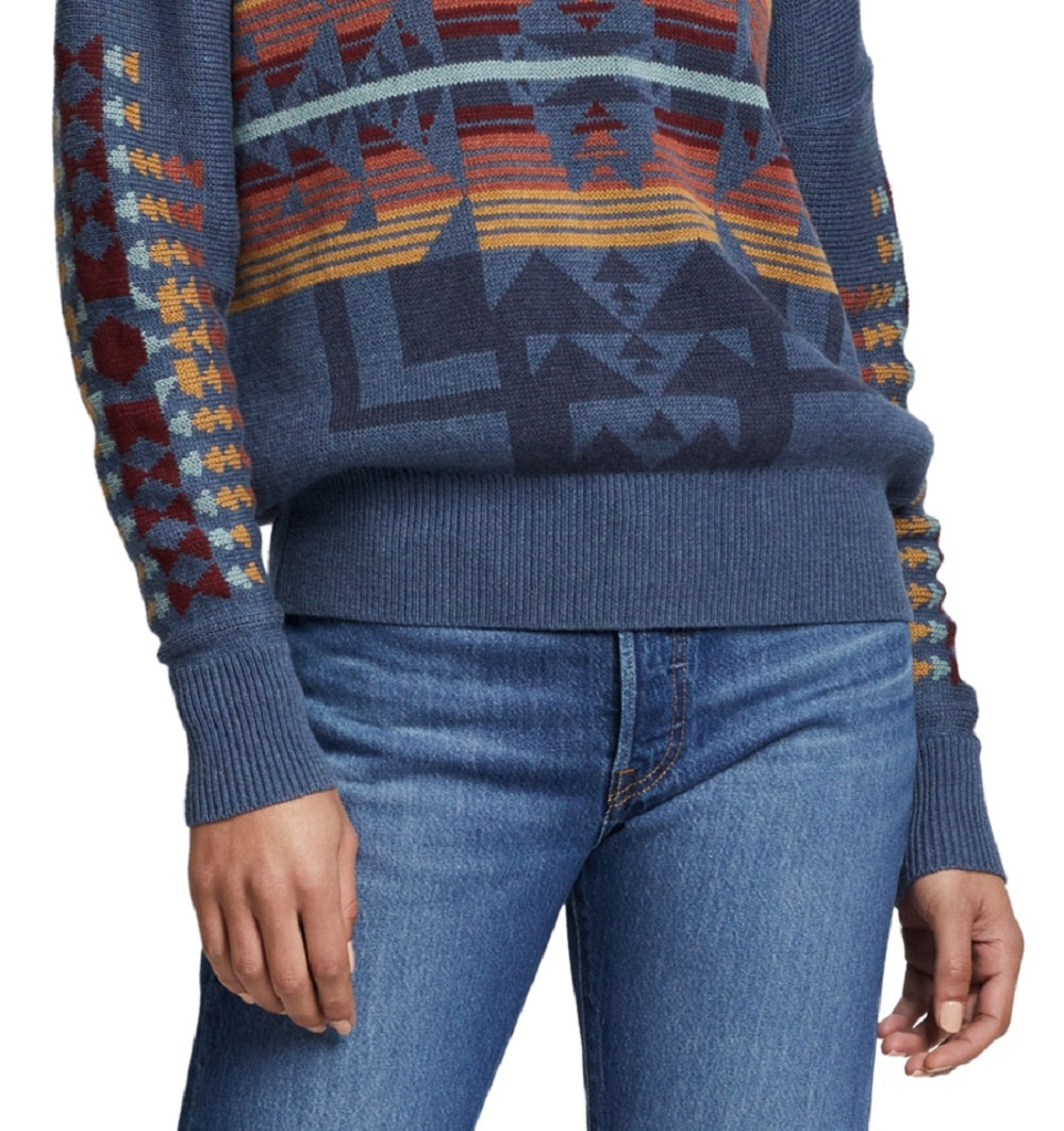 Pendleton Suéter Feminino CottON Graphic Azul Tamanho Grande