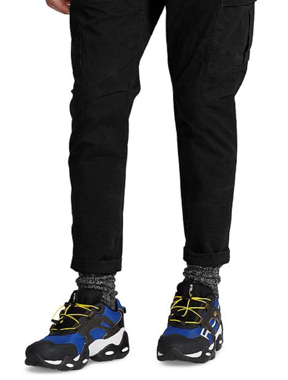 Calça cargo masculina Polo Ralph Lauren de sarja elástica slim fit, preta, tamanho 38x30