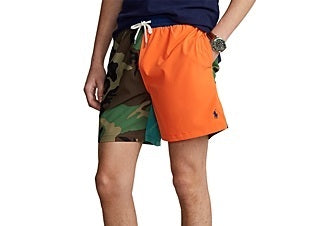 Calção de banho Polo Ralph Lauren Traveler Classic masculino, verde, tamanho extragrande