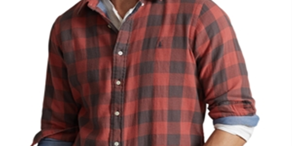 Camisa Ralph Lauren Masculina Classic Fit Xadrez Dupla Face Vermelha Tamanho XX-G