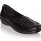 Sapatos mocassins femininos Easy Street Genesis pretos tamanho 9 W