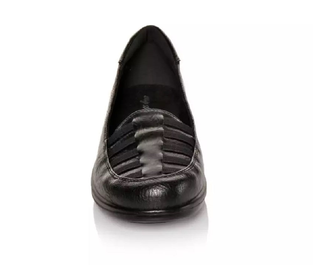 Sapatos mocassins femininos Easy Street Genesis pretos tamanho 9 W