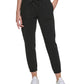 Calça jogger Calvin Klein feminina com tingimento de roupas e cintura franzida, preta, tamanho pequeno
