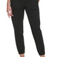 Calça jogger Calvin Klein feminina com tingimento de roupas e cintura franzida, preta, tamanho pequeno