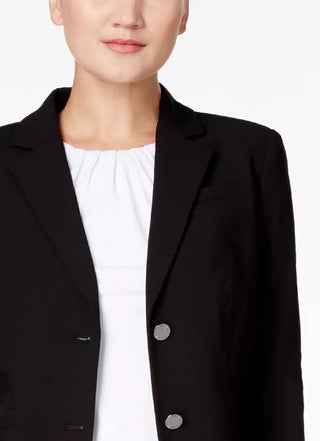 Calvin Klein Blazer Feminino de Dois Botões Preto Tamanho 6