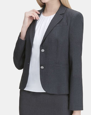 Calvin Klein Women's Wear To Work Blazer Jaqueta Cinza Tamanho 8 Petite
