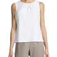 Blusa plissada sem mangas Calvin Klein feminina, branca, tamanho 6, pettite