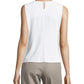 Blusa plissada sem mangas Calvin Klein feminina, branca, tamanho 6, pettite