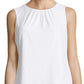 Blusa plissada sem mangas Calvin Klein feminina, branca, tamanho 6, pettite