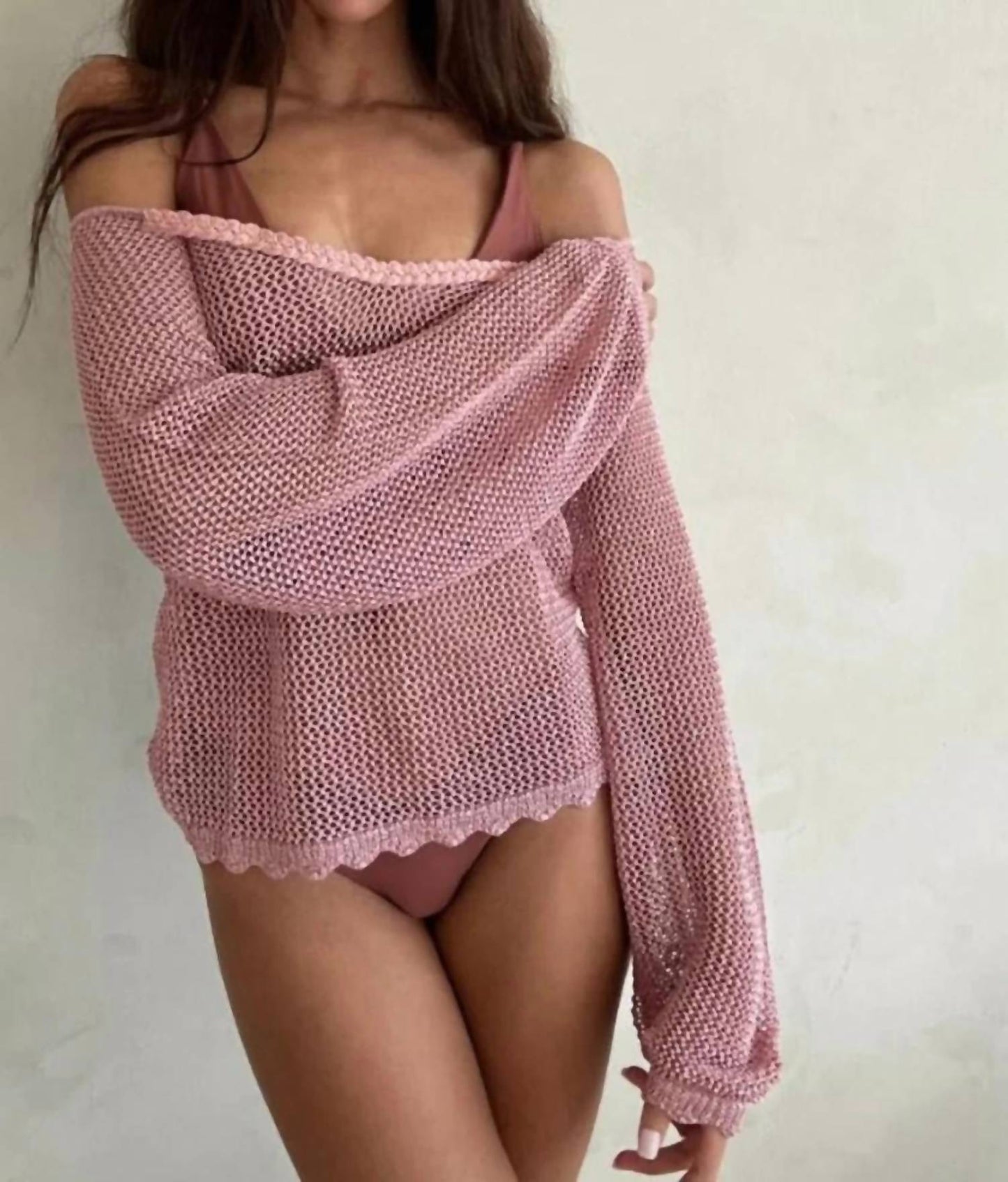 Btb Los Angeles - Tenia Mesh Cover Up Sweater