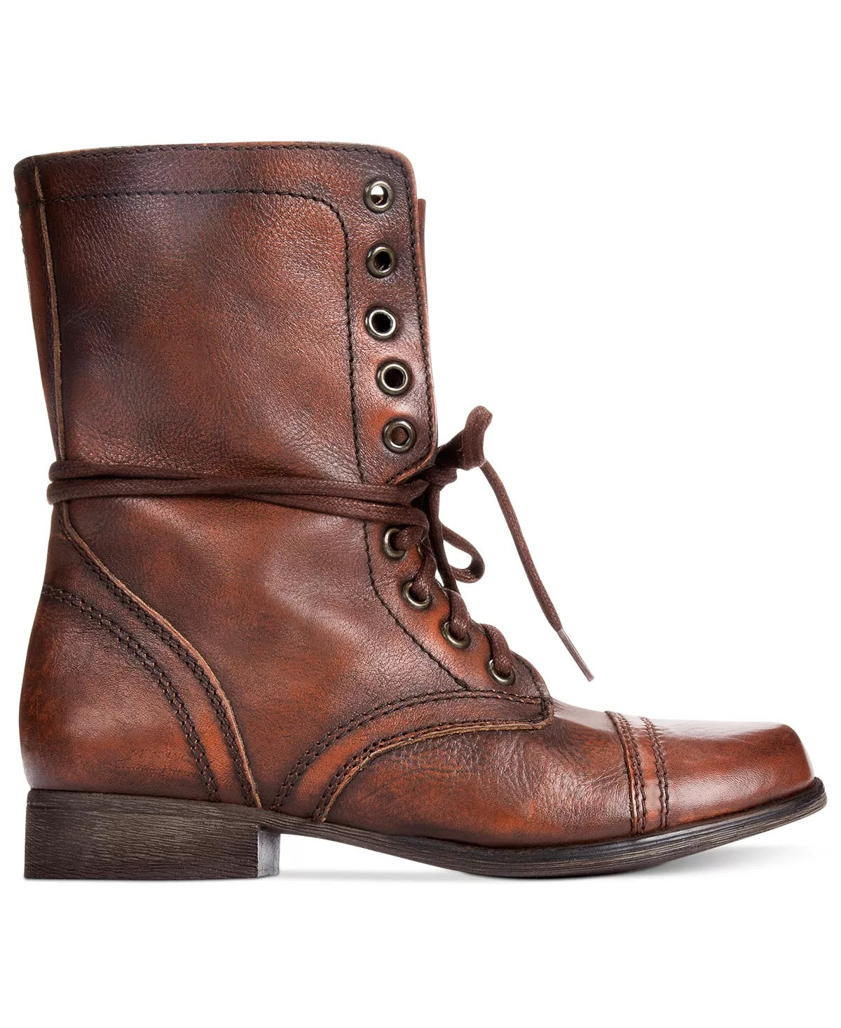 Steve Madden Troopa Botas de Combate Femininas com Cadarço Marrom Tamanho 6,5 M