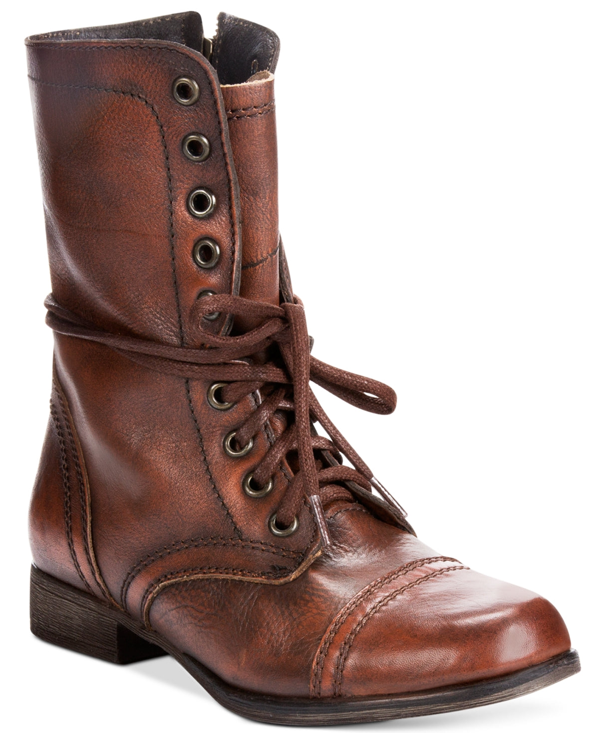 Steve Madden Troopa Botas de Combate Femininas com Cadarço Marrom Tamanho 6,5 M