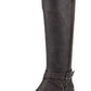 Botas de montaria femininas GUESS Haydin de couro sintético, cano largo, cinza, tamanho 6 MW