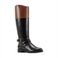Botas de montaria femininas Bandolino Jimani de couro até o joelho, pretas, tamanho 9,5 M