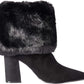 Bota feminina Nine West Slouchy Fashion, preta, tamanho 8,5 m
