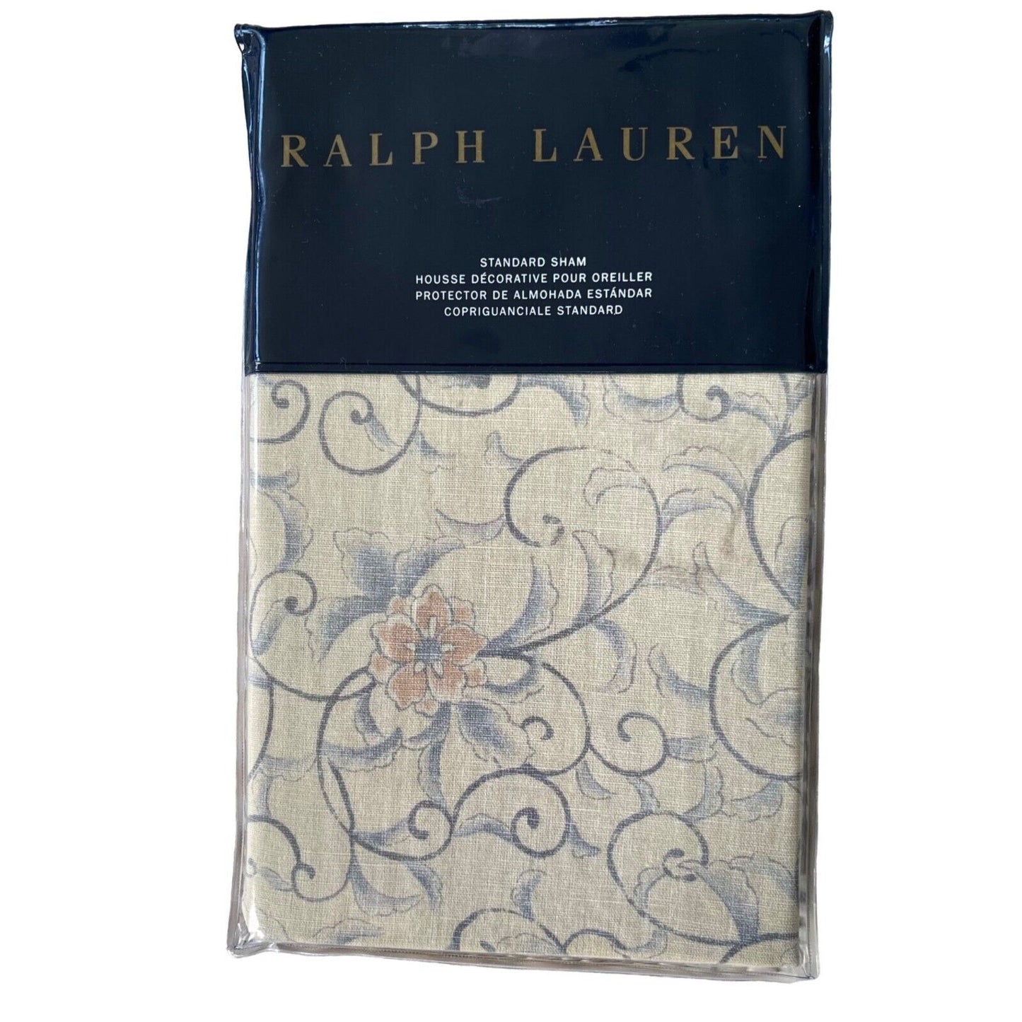 Ralph Lauren Madalena Audrey 2 peças Shams Bege/Azul Tamanho Padrão