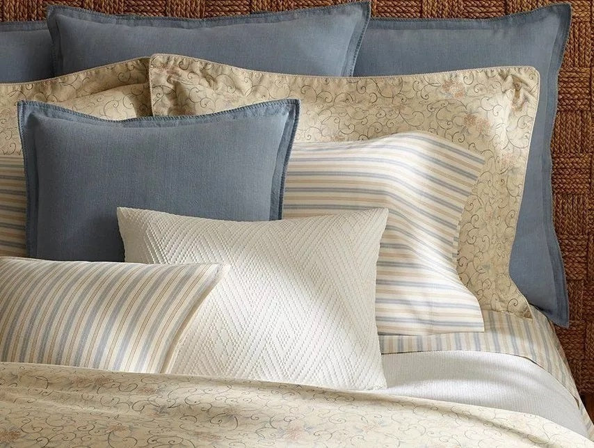 Ralph Lauren Madalena Audrey 2 peças Shams Bege/Azul Tamanho Padrão