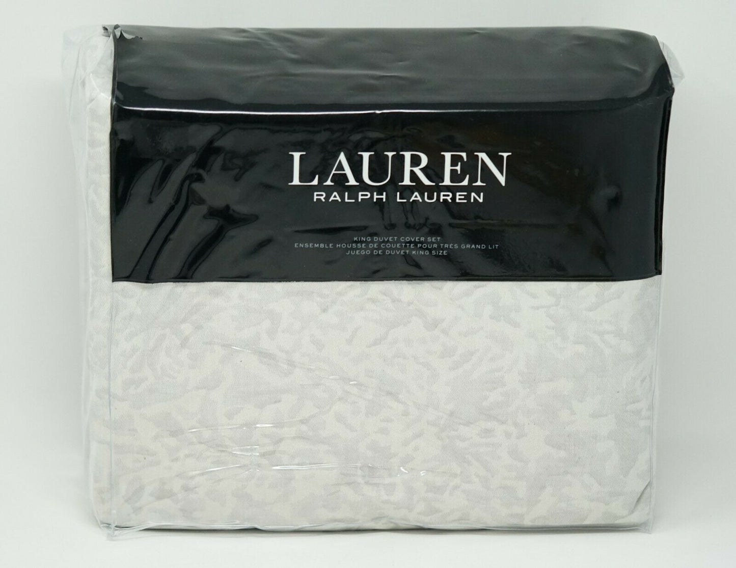 Conjunto de capa de edredom reversível Lauren Ralph Lauren Alene Cotton Percale 200 fios, jacquard metálico, 3 peças, tamanho king