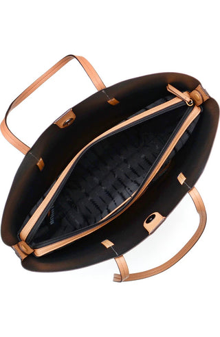 Bolsa de couro Thacker Tocar Caramelo