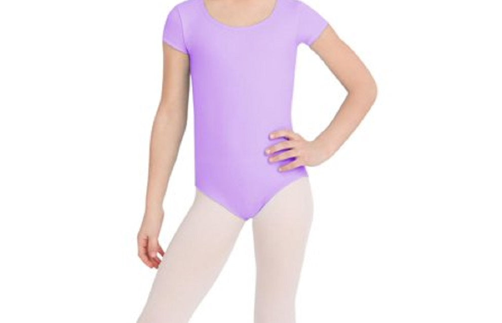 Top de malha de manga curta Capezio para meninas, roxo, tamanho grande
