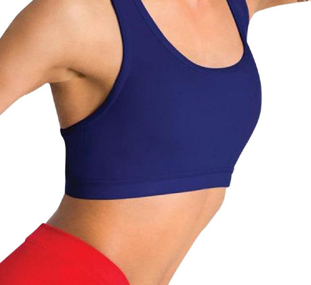 Sutiã feminino estilo nadador Capezio, azul, tamanho extragrande