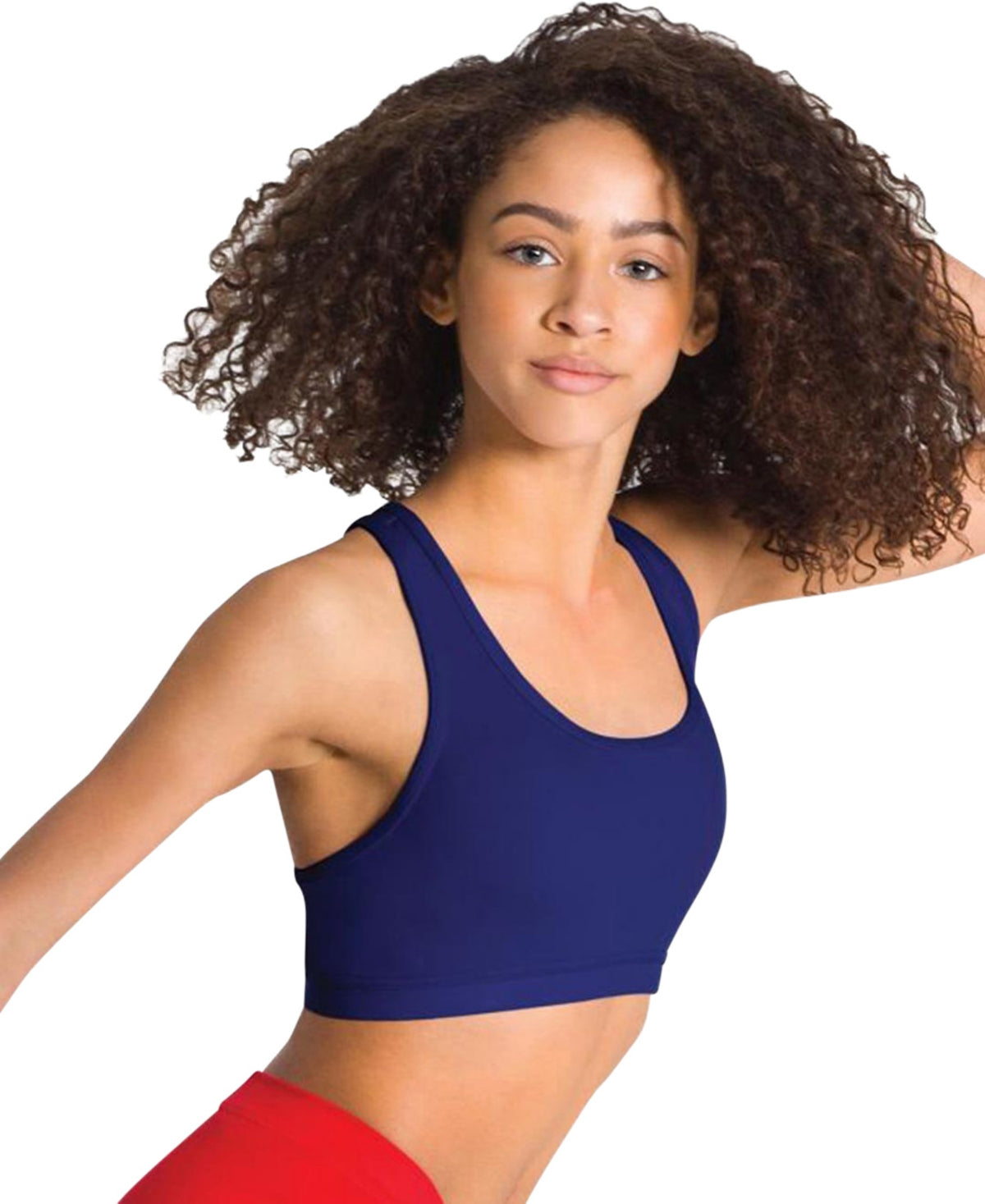 Sutiã feminino estilo nadador Capezio, azul, tamanho extragrande