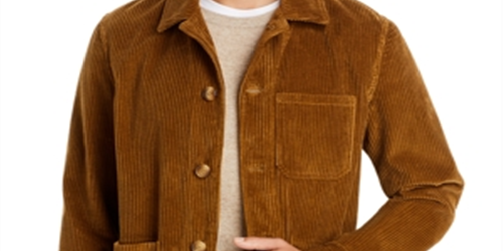 Jaqueta masculina de veludo cotelê da Bloomingdale's, tamanho grande, marrom