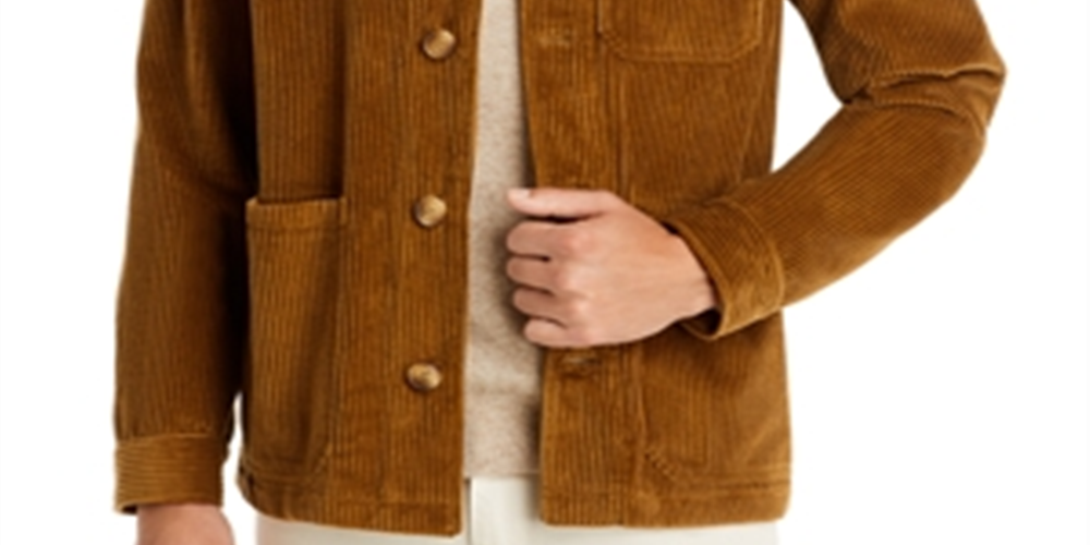 Jaqueta masculina de veludo cotelê da Bloomingdale's, tamanho grande, marrom