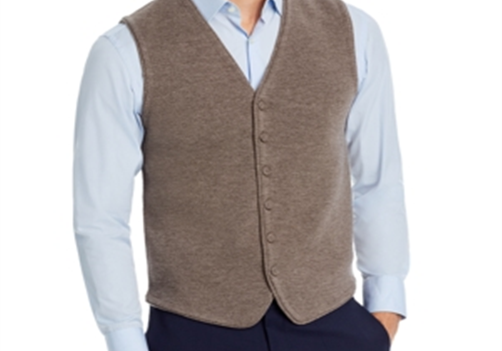 Colete de lã merino azul marinho da loja masculina da Bloomingdale's