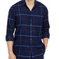 Camisa de flanela de sarja de manga comprida regular fit da The Men's Store at Bloomingdale's, azul