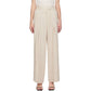 Calça larga plissada Cymbaria da Malene Birger Bege