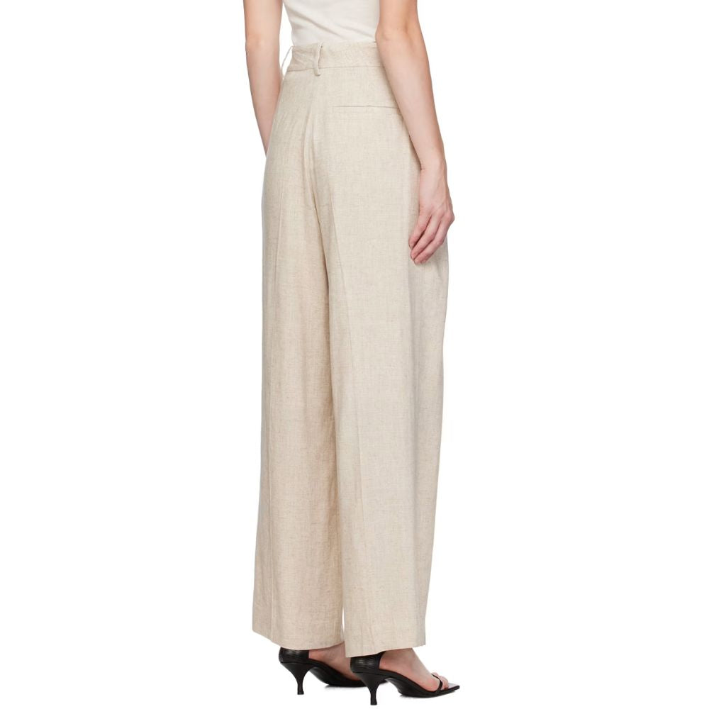 Calça larga plissada Cymbaria da Malene Birger Bege