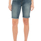 Women's Frayed Denim Bermuda Shorts - Blue